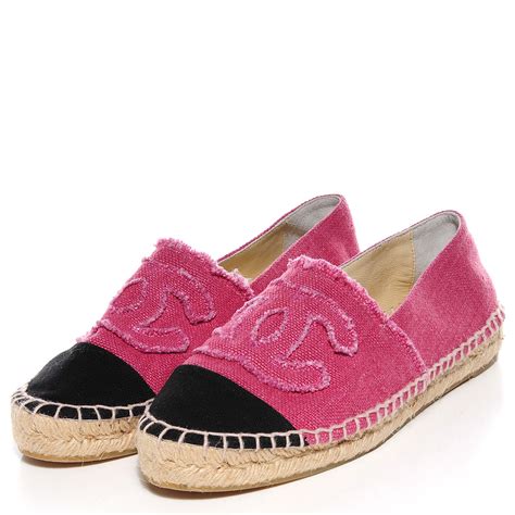 chanel espadrilles pink and black|authentic chanel espadrilles for sale.